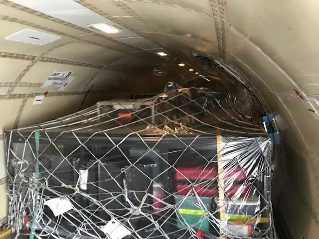 Consolidated freight cargo securely packed in an airplane to avoid shipping mistakes
